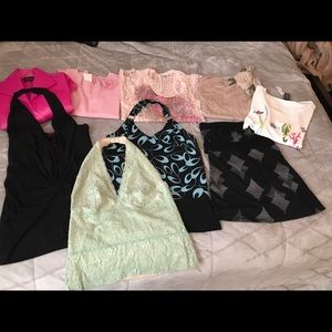 Women's 9 pc shirt lot sz M/L name brand tags